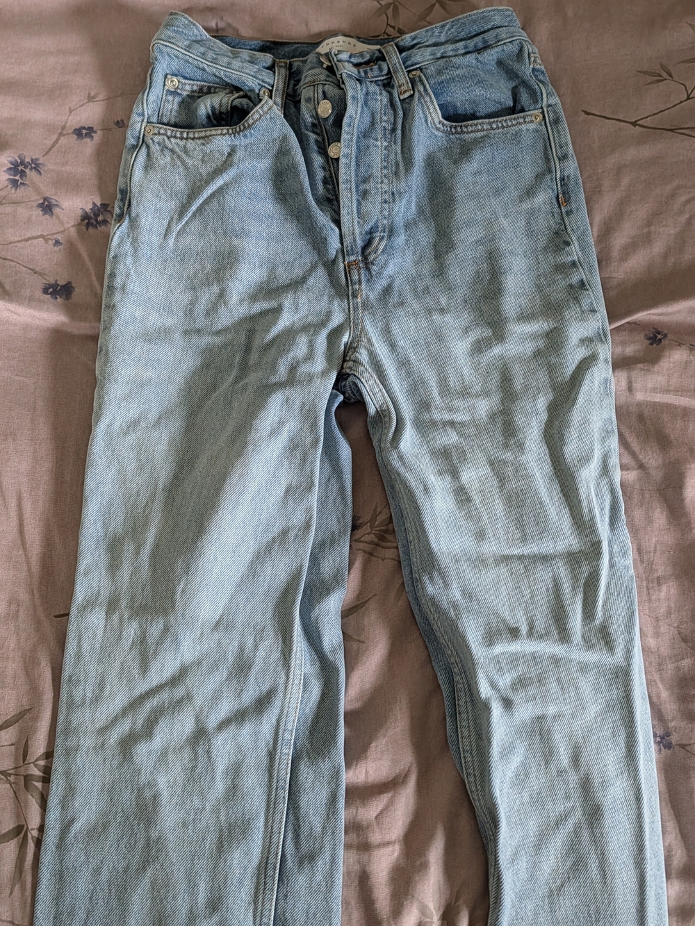 Topshop Light Blue Straight Leg Men's Jeans